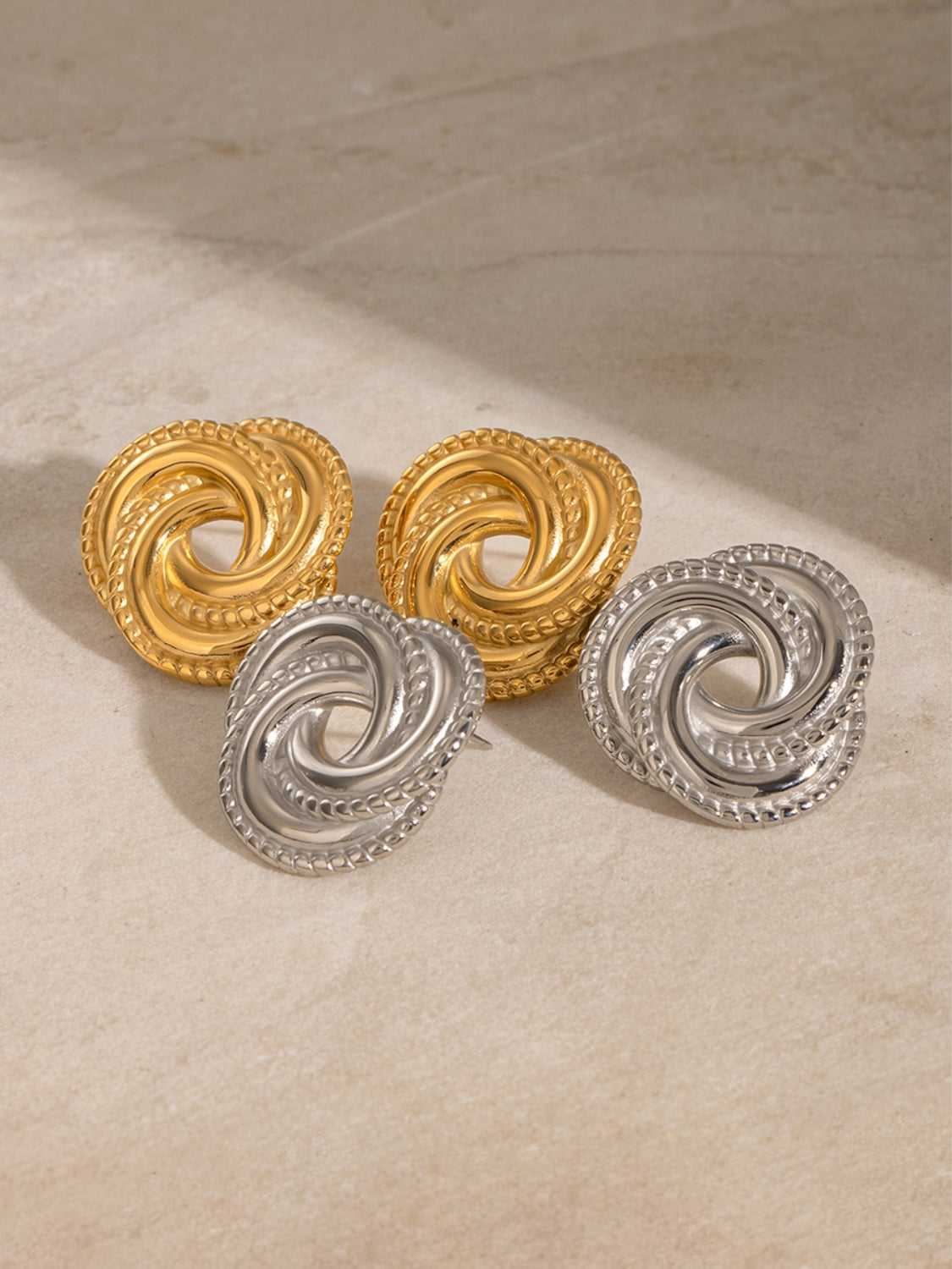 Stainless Steel Knot Stud Earrings