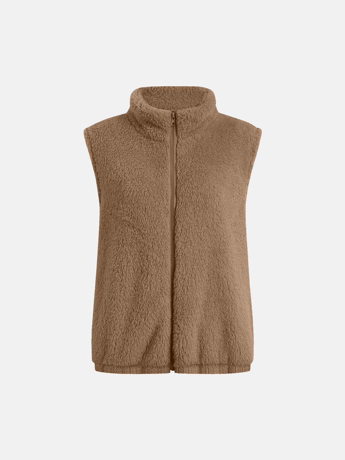 Furry Zip Up Vest with Pockets
