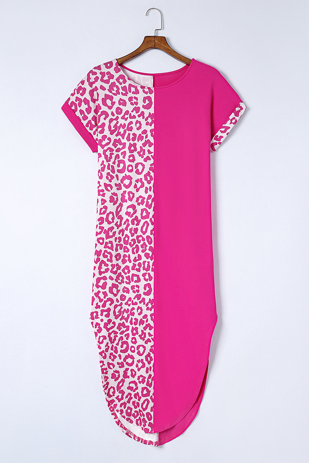 Leopard Patchwork T-Shirt Dress