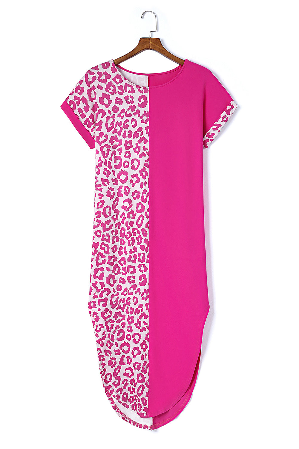 Leopard Patchwork T-Shirt Dress