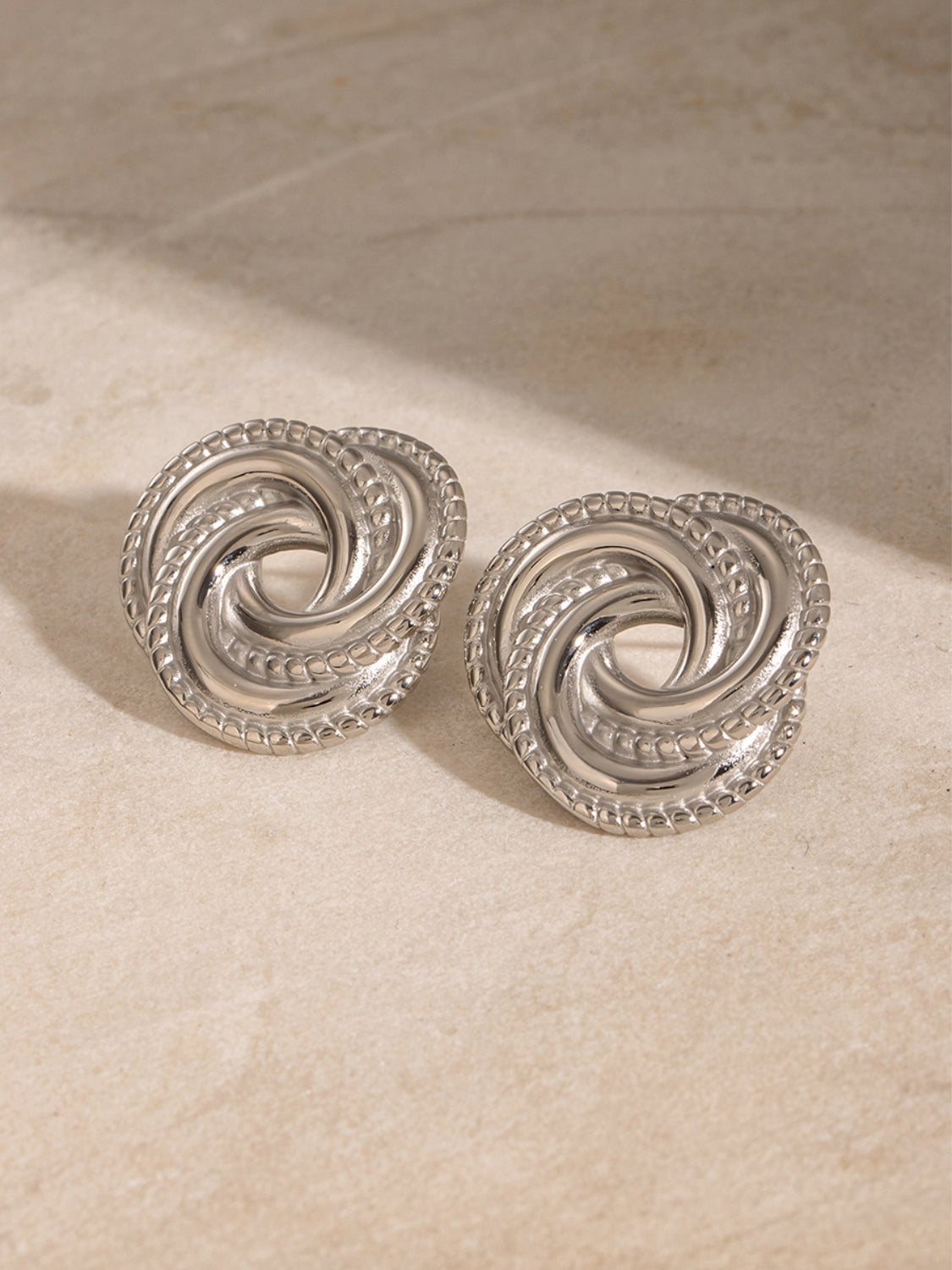 Stainless Steel Knot Stud Earrings