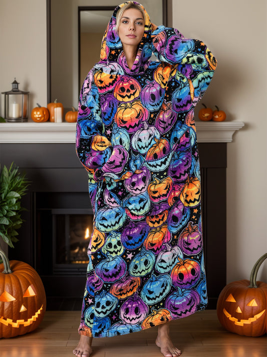 Long Sleeve Fuzzy Hooded Lounger in various designs