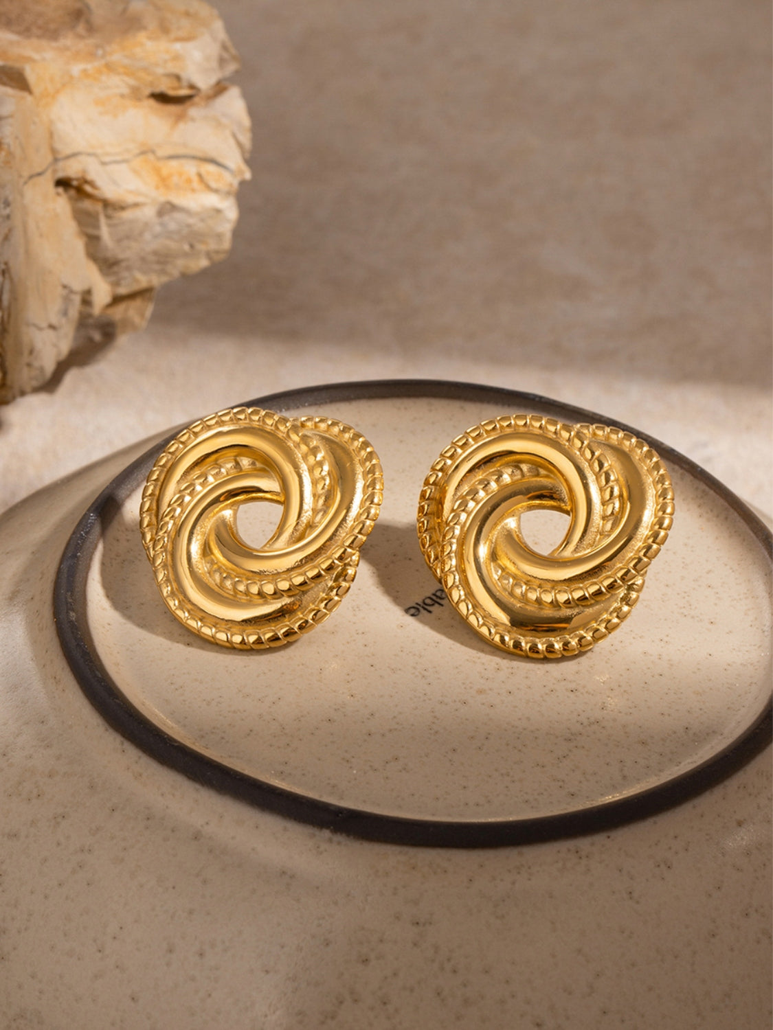 Stainless Steel Knot Stud Earrings