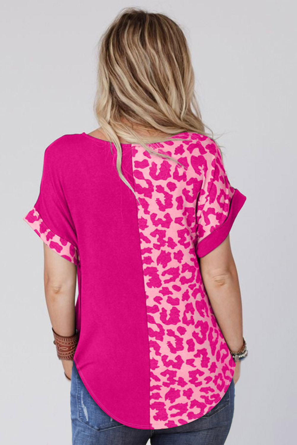 Leopard Patchwork T-Shirt Dress