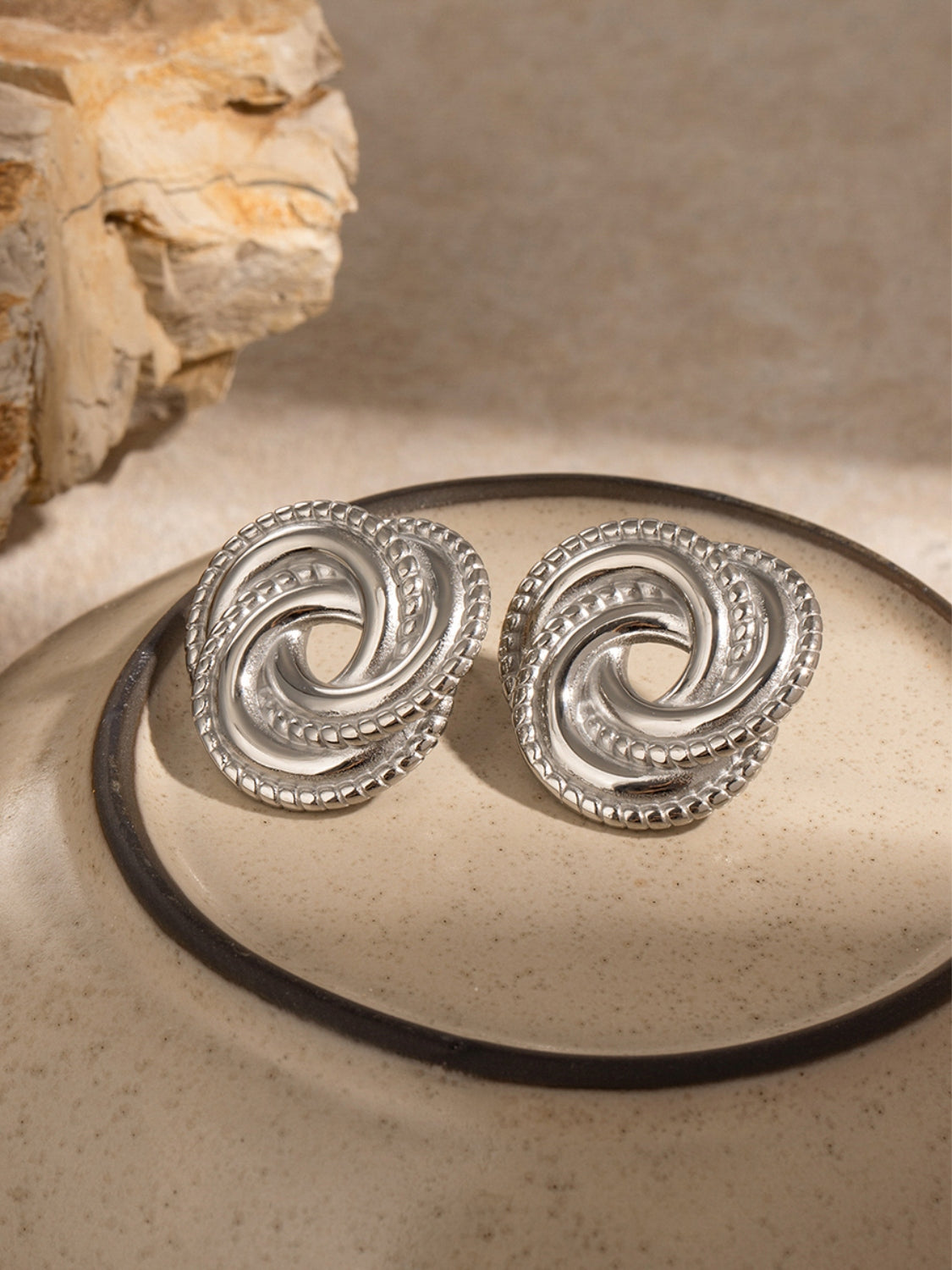 Stainless Steel Knot Stud Earrings