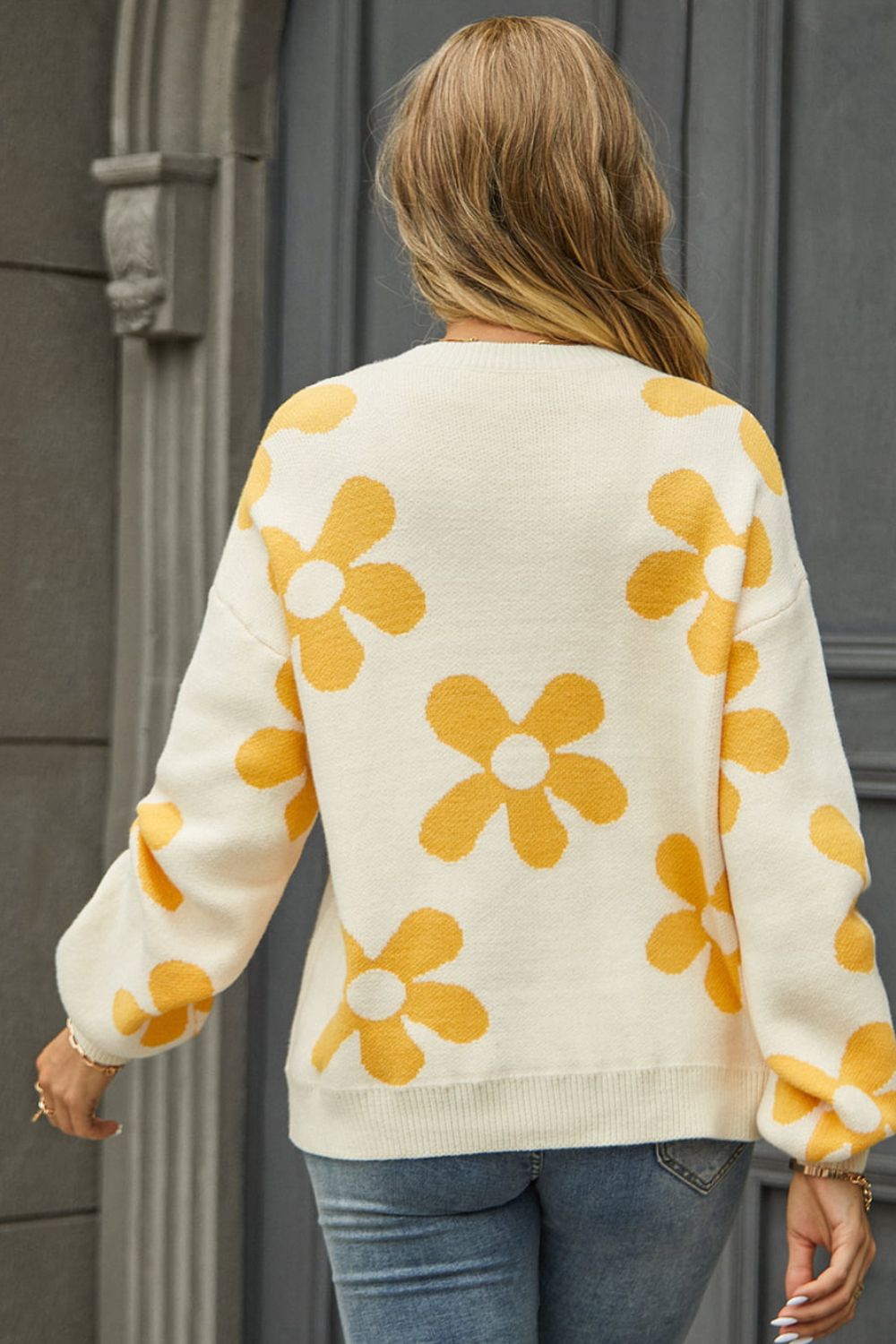 Floral Print Pullover Sweater