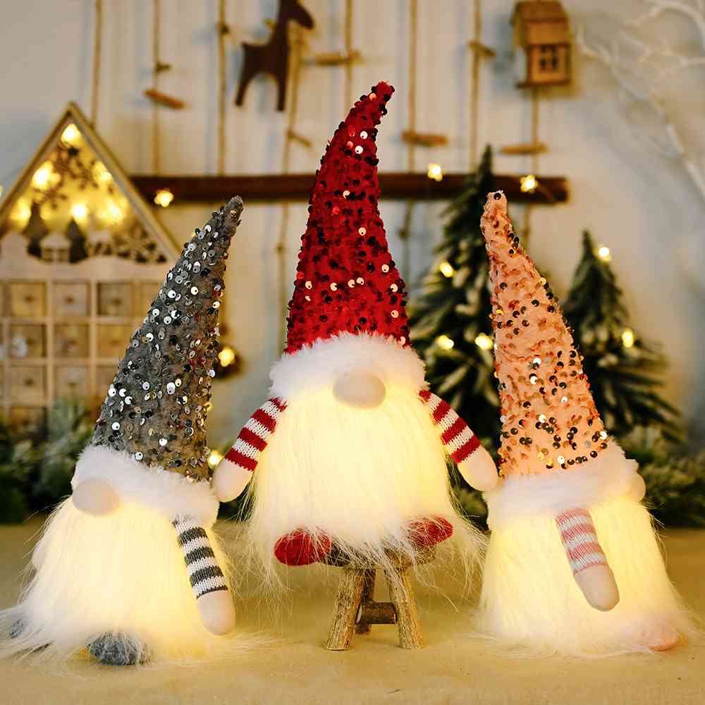 Sequin Light-Up Gnome
