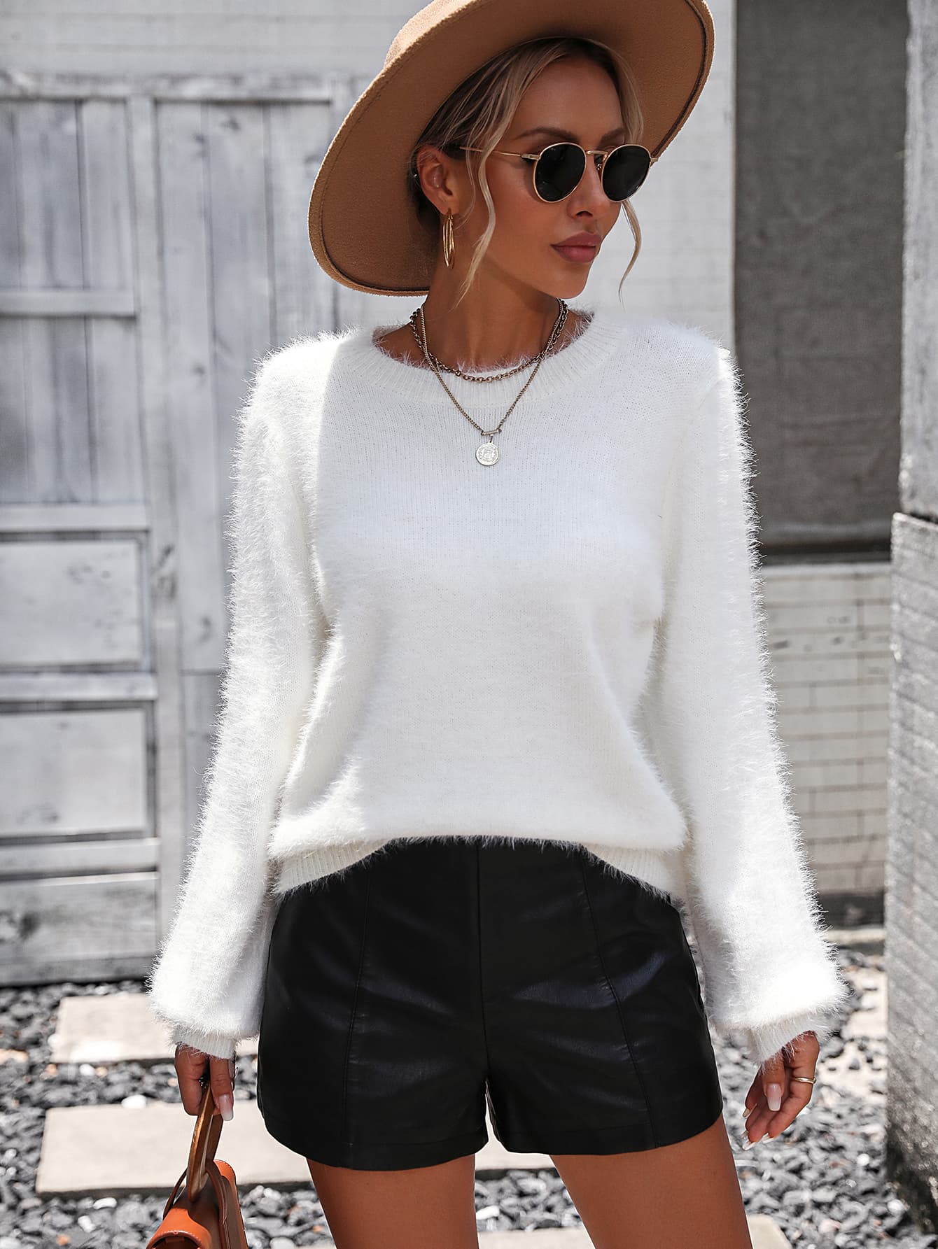 Lace Detail Long Sleeve Pullover Sweater