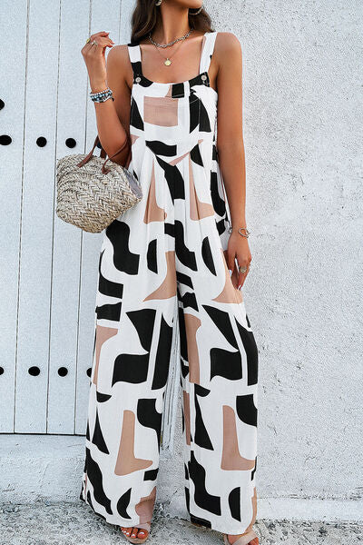Wide Strap Jumpsuit with Pockets