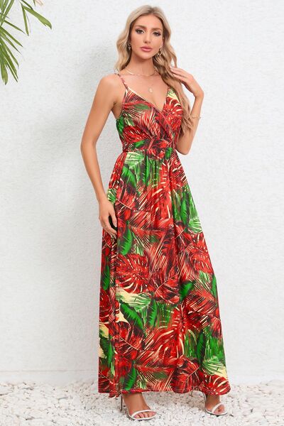 Tropical Print Maxi Dress