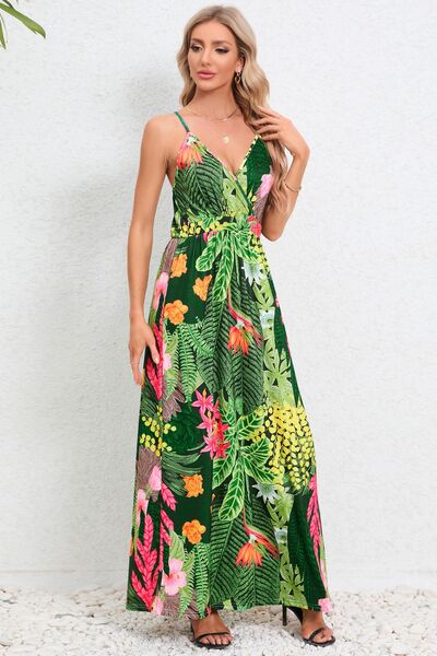 Tropical Print Maxi Dress