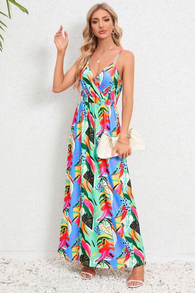 Tropical Print Maxi Dress