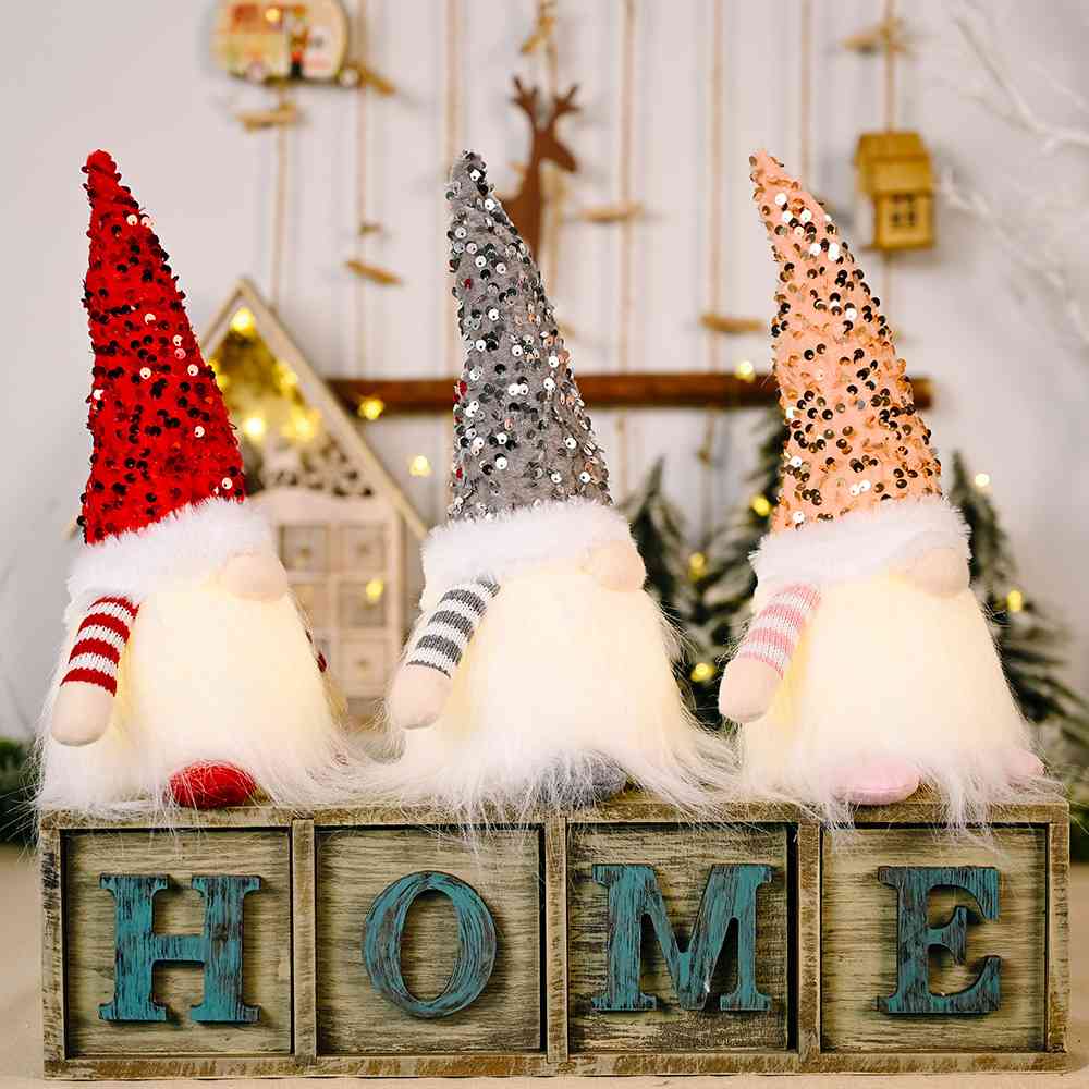 Sequin Light-Up Gnome