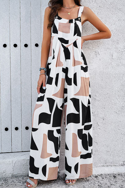 Wide Strap Jumpsuit with Pockets