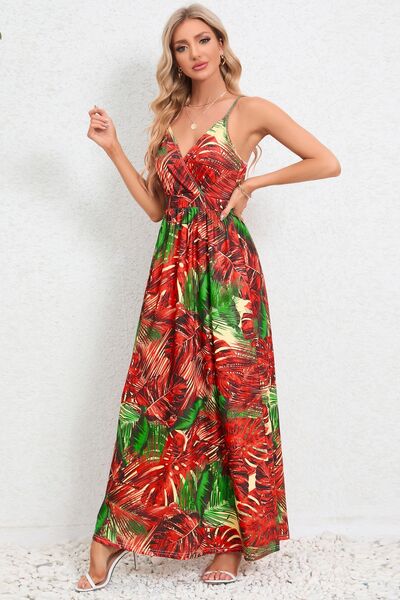Tropical Print Maxi Dress
